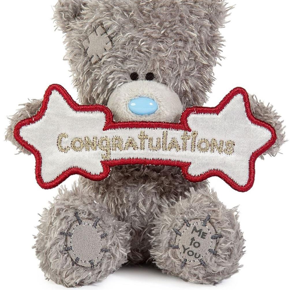 4" Congratulations Banner Me to You Bear Extra Image 2